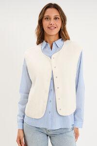 Women's Ecru Fleece Gilet Vest