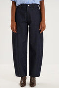Women's High-Waist Raw Denim Barrel Jeans