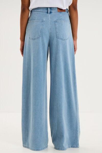 Women's Mid-Rise Pin-Tuck Wide Leg Jeans Triple Stone