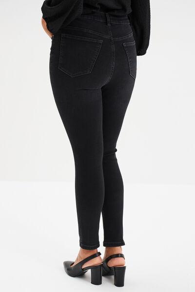 Women's Black High-Waist Cropped Skinny Jeans