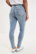 Women's Light Wash High-Waist Cropped Skinny Jeans