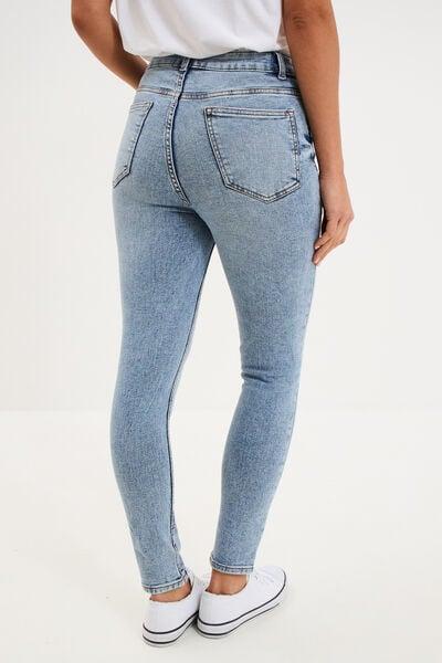 Women's Light Wash High-Waist Cropped Skinny Jeans