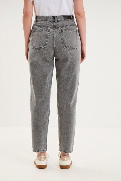 Women's Light Gray Cropped Mom Jeans
