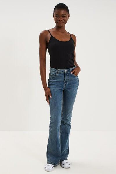 Women's Black Adjustable-Strap Cotton Camisole Tank Top