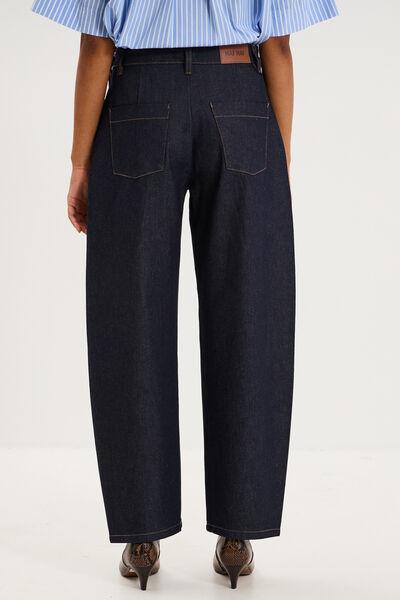 Women's High-Waist Raw Denim Barrel Jeans