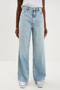 Women's High-Waist Wide-Leg Double Stone Jeans