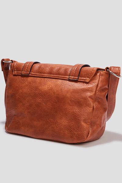 Women's Cognac Brown Satchel Bag with Shoulder Strap