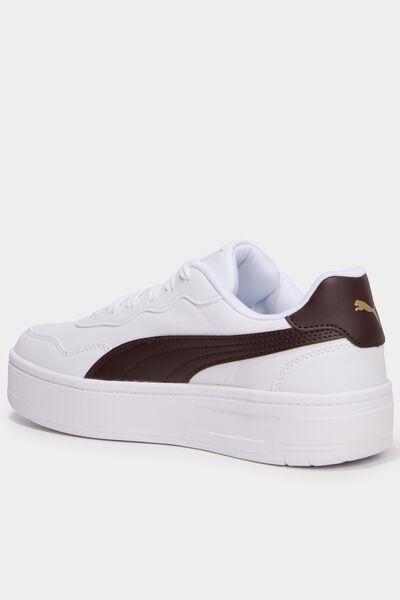 Women's Puma Lally Skye White and Brown Lace-Up Sneakers