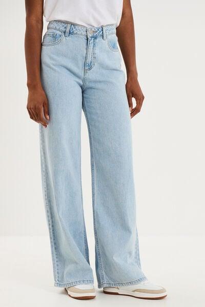 Women's Light Wash High-Waist Extra Wide-Leg Jeans