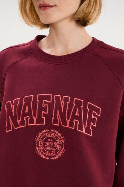 Women's Burgundy Oversize Embroidered Logo Sweatshirt