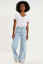 Women's High-Waist Extra Wide Leg Triple Stone Jeans