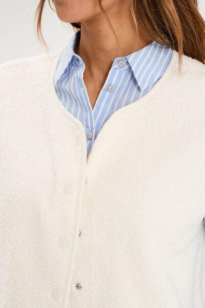 Women's Ecru Fleece Gilet Vest