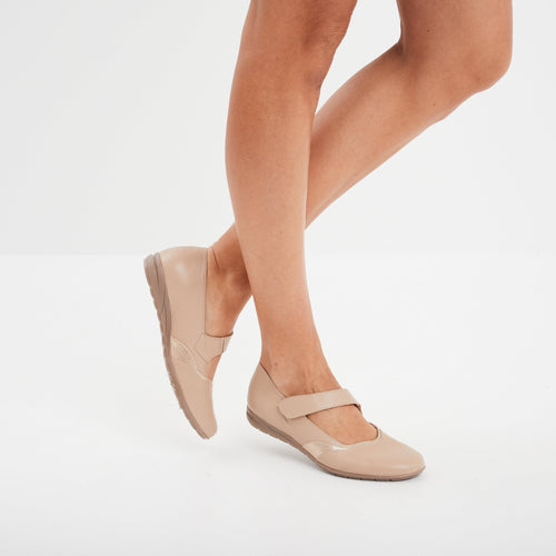 Ballerines en cuir sable femme - 1