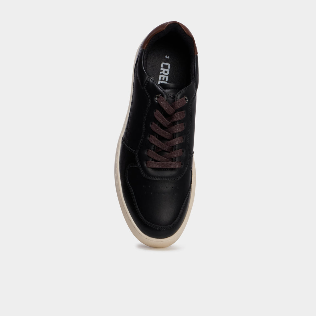 Baskets à lacets bi-matières noir homme - 2