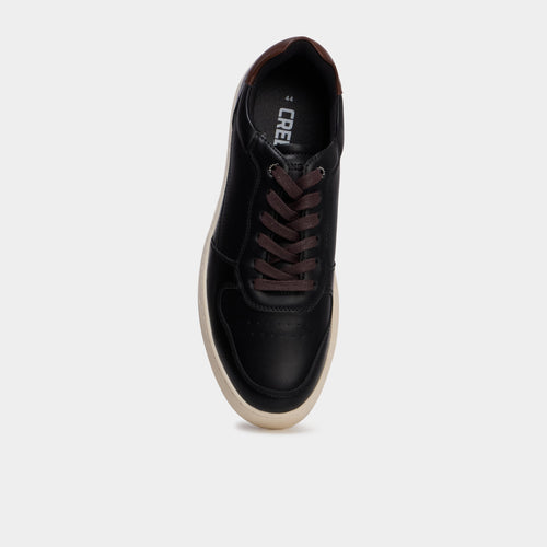 Baskets à lacets bi-matières noir homme - 2