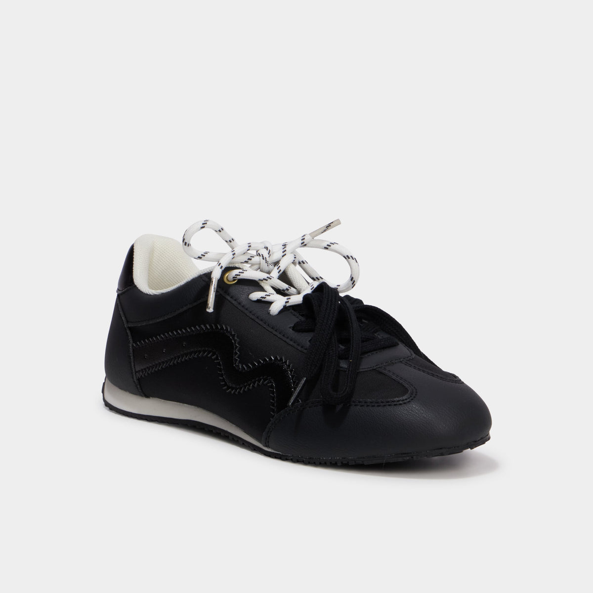 Baskets à lacets doubles semelle fine vert kaki femme - 5