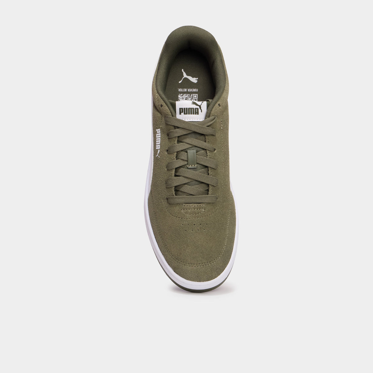 Baskets à lacets en cuir Puma Clean SD vert kaki homme - 2