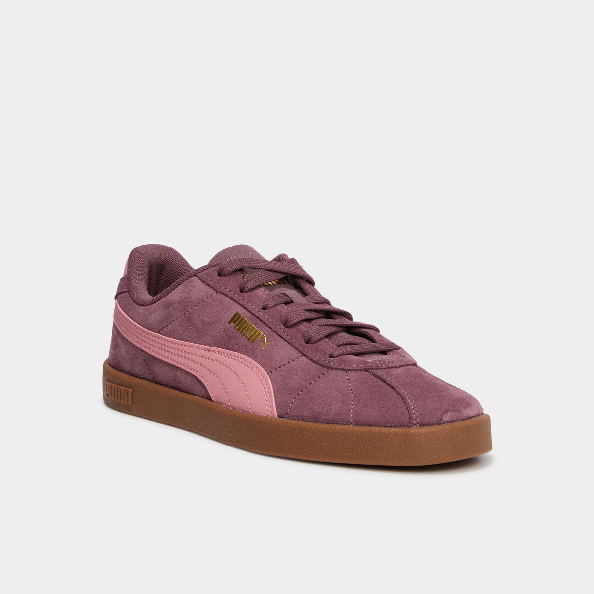 baskets à lacets en cuir Puma Club II violet femme - 3