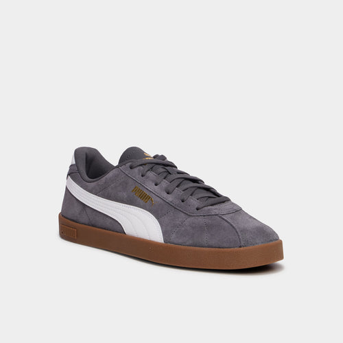 Baskets à lacets en cuir Puma Club II gris foncé homme - 1