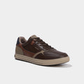 Baskets à lacets semelle plate bout rond marron homme - 1