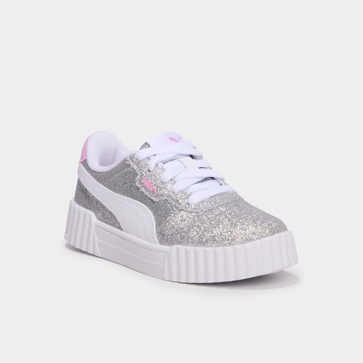 Baskets à paillettes Puma Carina gris argent fille - 1
