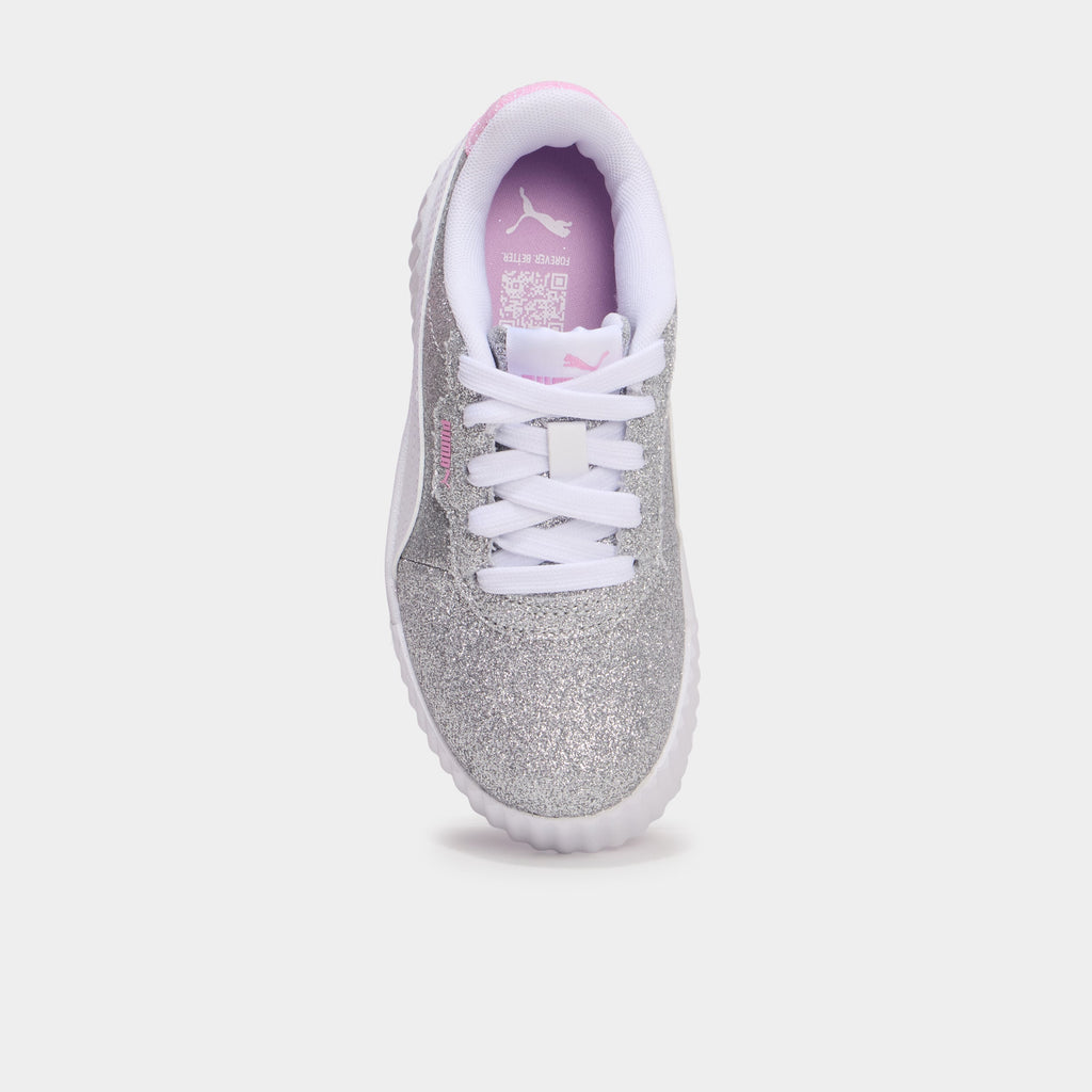 Baskets à paillettes Puma Carina gris argent fille - 2