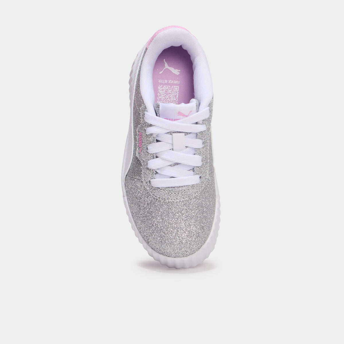 Baskets à paillettes Puma Carina gris argent fille - 2