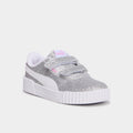 Baskets à scratchs et paillettes Puma gris argent fille - 1