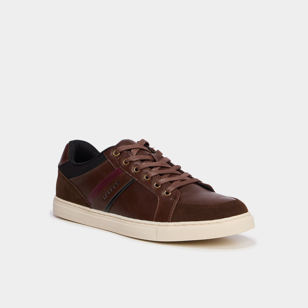 Baskets basses à lacets marron foncé homme - 1