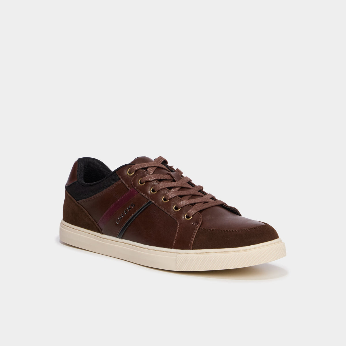 Baskets basses à lacets marron foncé homme - 1