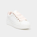 Baskets basses semelles épaisses blanc femme - 1