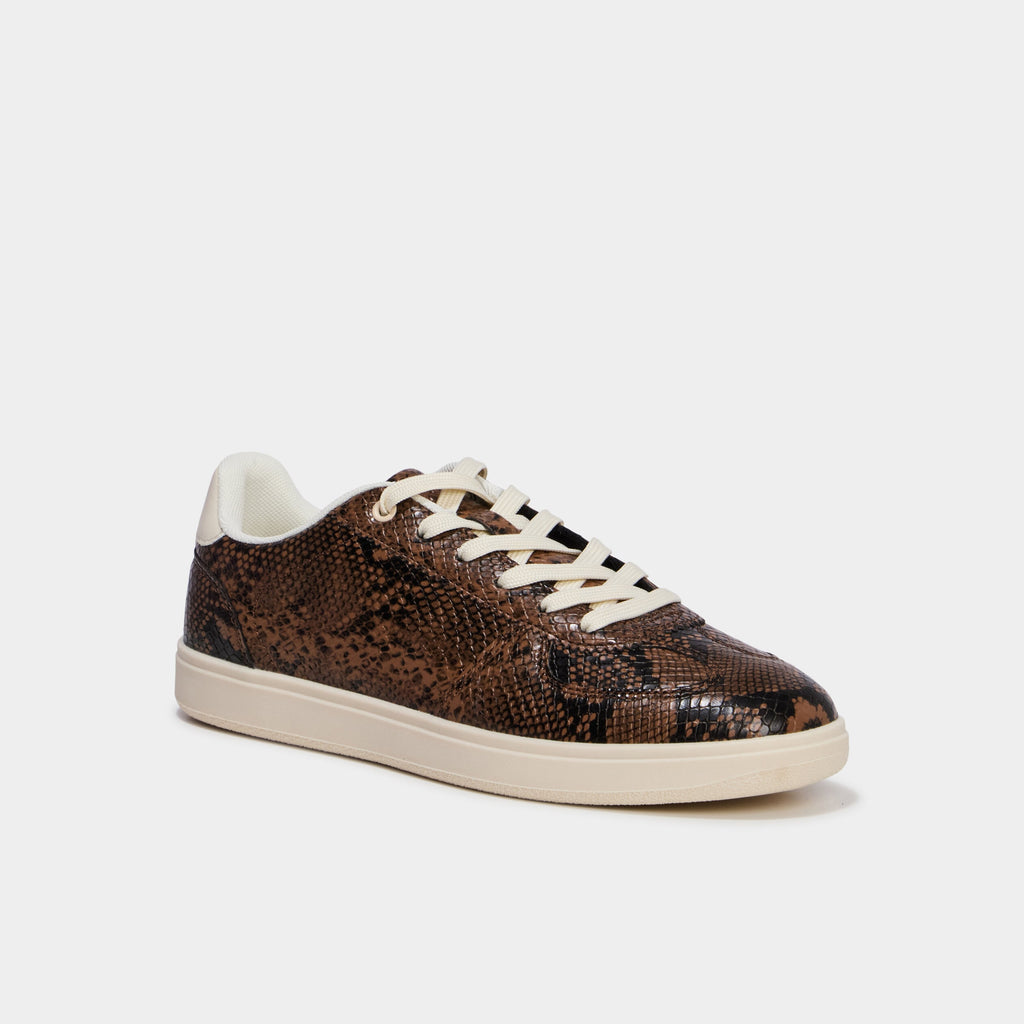 Baskets en similicuir à lacets multicolore femme - 1