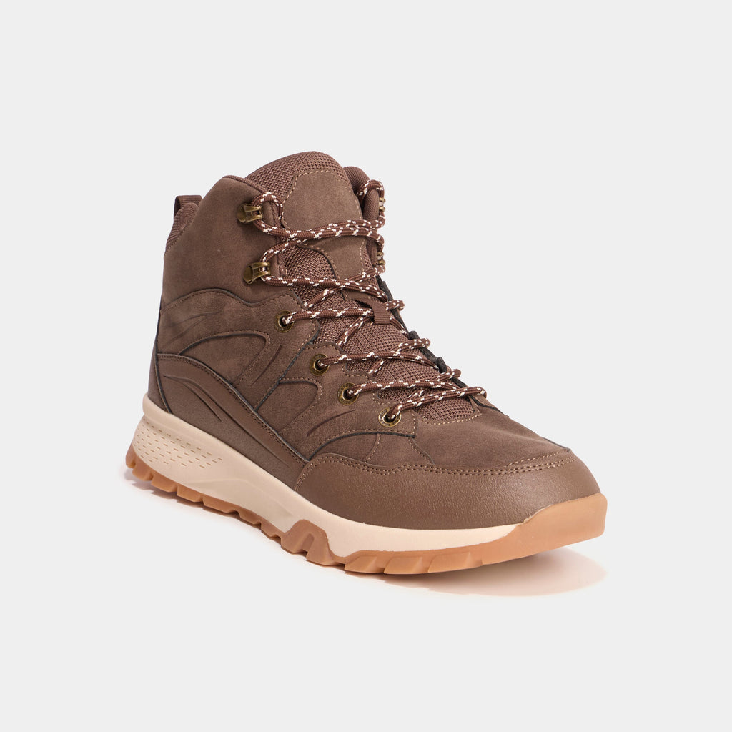 Baskets montantes à lacets marron clair homme - 1