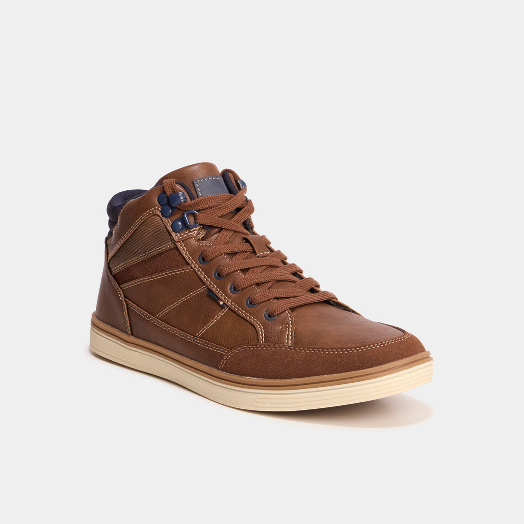 Baskets montantes à lacets marron clair homme - 1