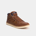 Baskets montantes à lacets marron clair homme - 1