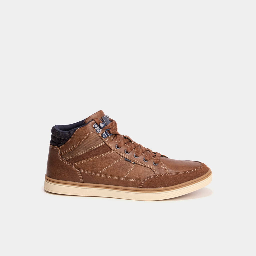 Baskets montantes à lacets marron clair homme - 2