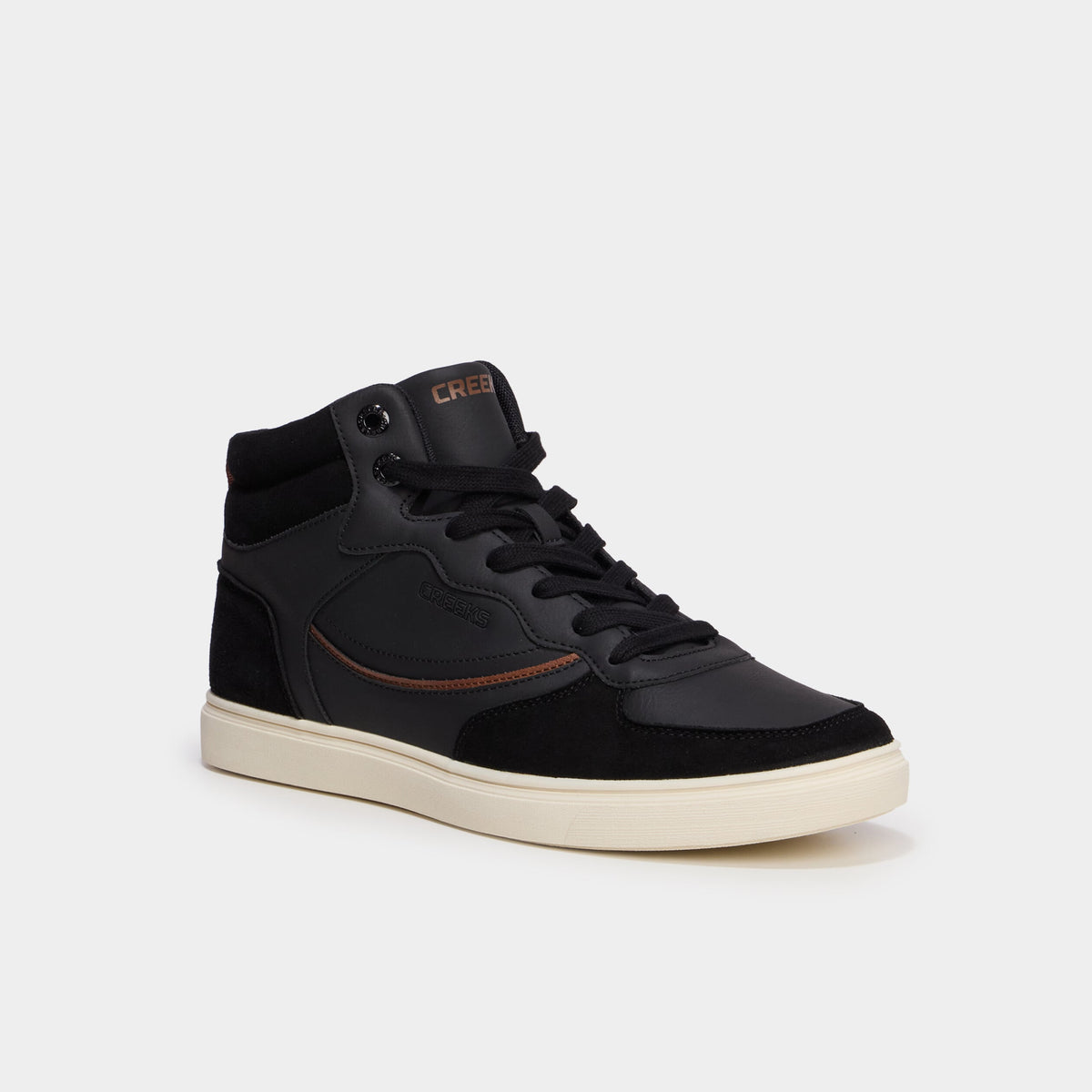 Baskets montantes à lacets noir homme - 1