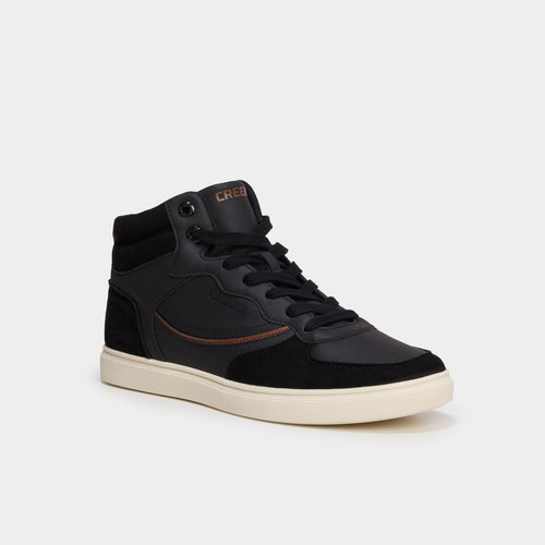 Baskets montantes à lacets noir homme - 1