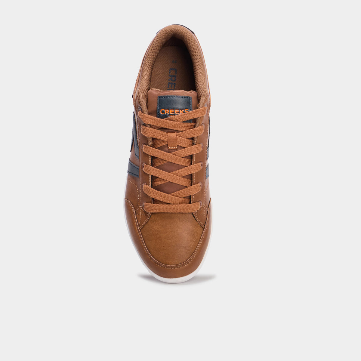 Baskets plates à lacets marron cognac homme - 2