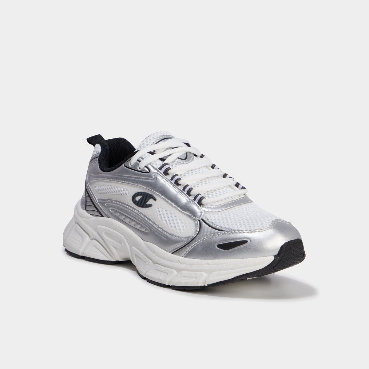 Baskets running à lacets Champion gris argent femme - 1