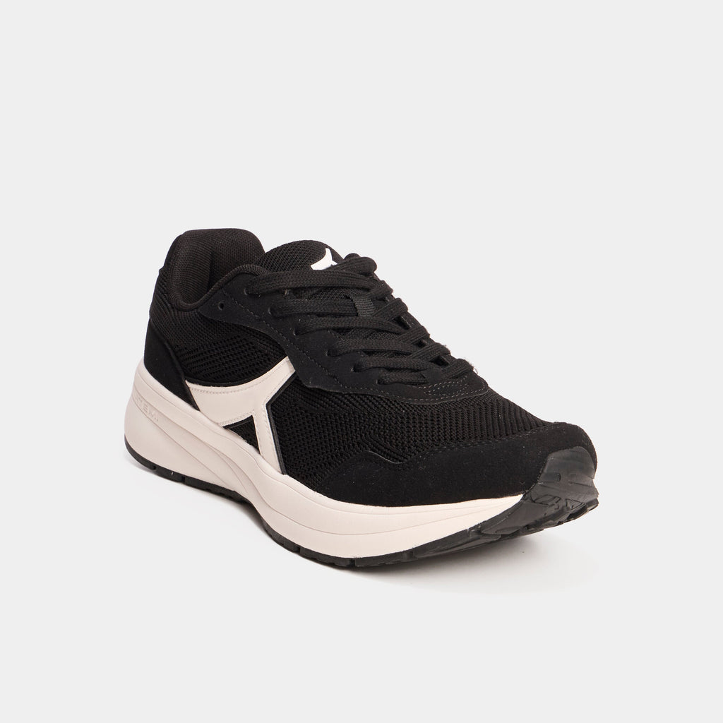 Baskets running de sport à lacets noir homme - 1