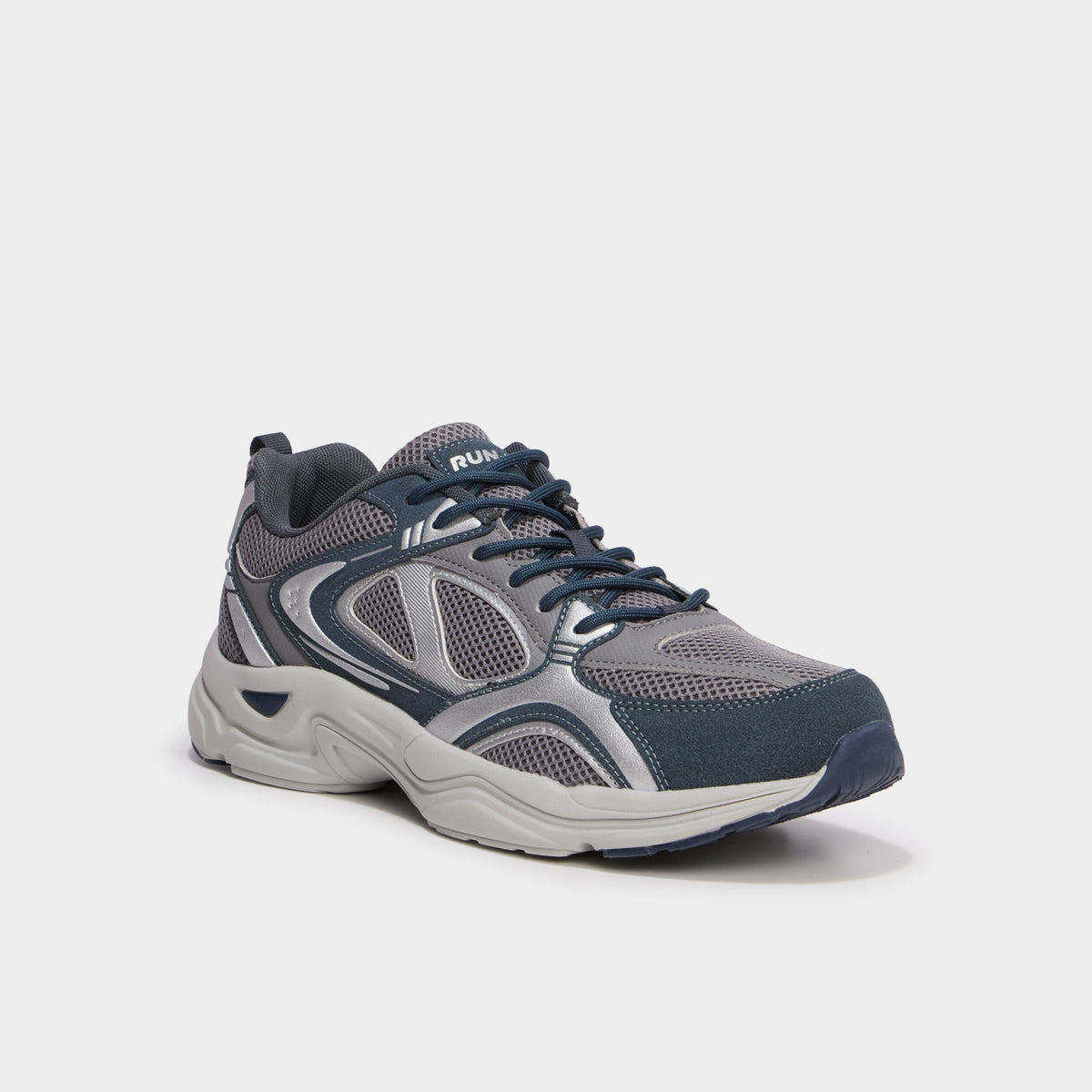 Baskets running lacets élastiqués bleu homme - 1