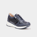 Baskets running zippées bleu marine femme - 1