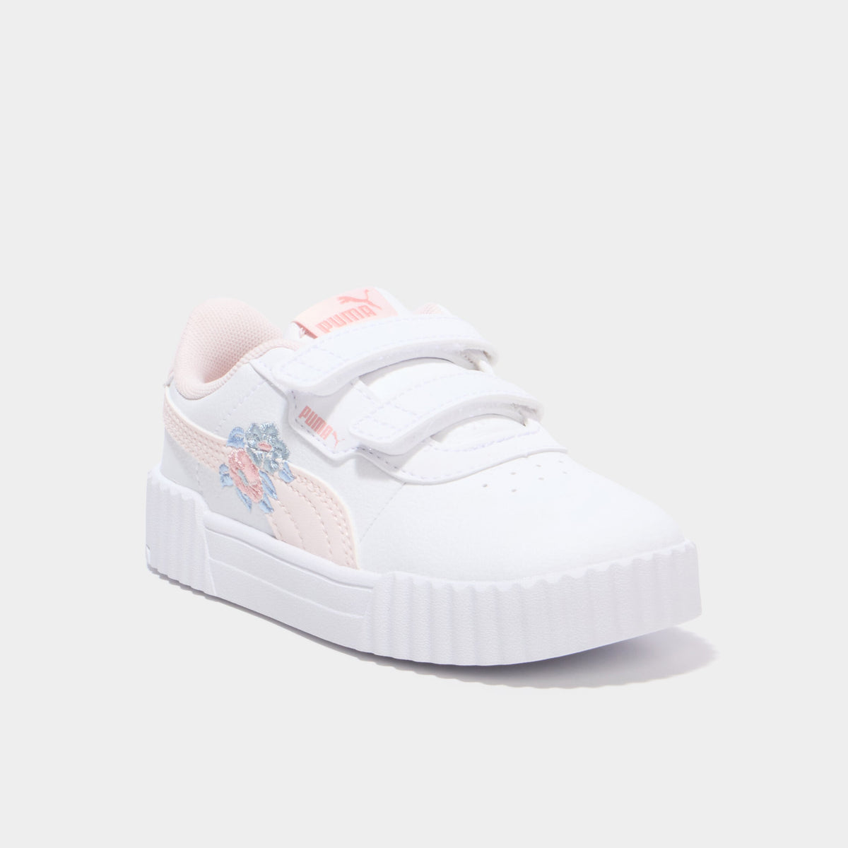 Baskets scratchs Puma Carina 3.0 Floral rose clair fille - 1