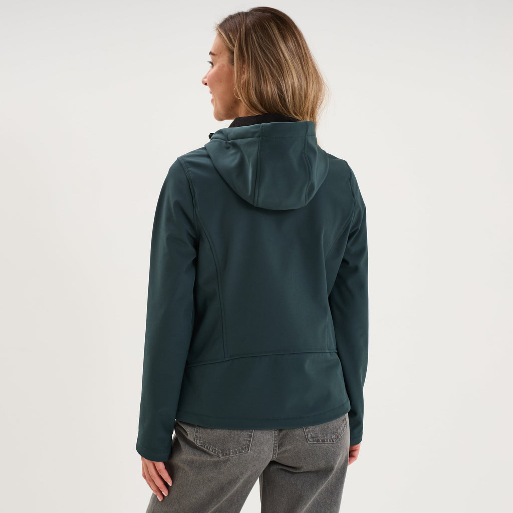 Blouson à capuche déperlant fourré vieux rose femme - 4