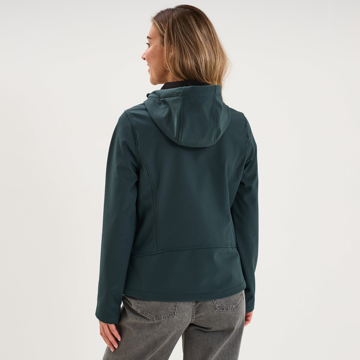 Blouson à capuche déperlant fourré vieux rose femme - 4