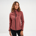 Blouson à capuche déperlant fourré vieux rose femme - 1