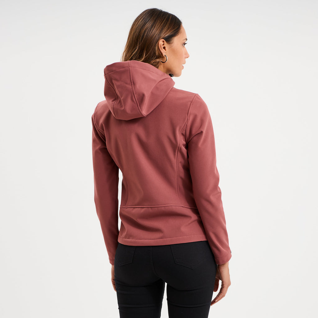Blouson à capuche déperlant fourré vieux rose femme - 2