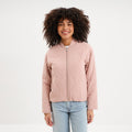 Blouson bomber matelassé rose poudrée femme - 1