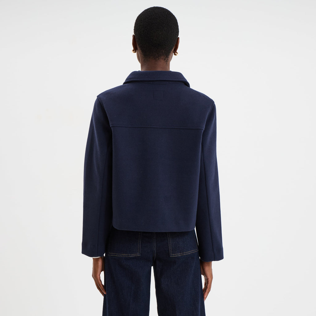 Blouson boutonné 2 poches bleu foncé femme - 2